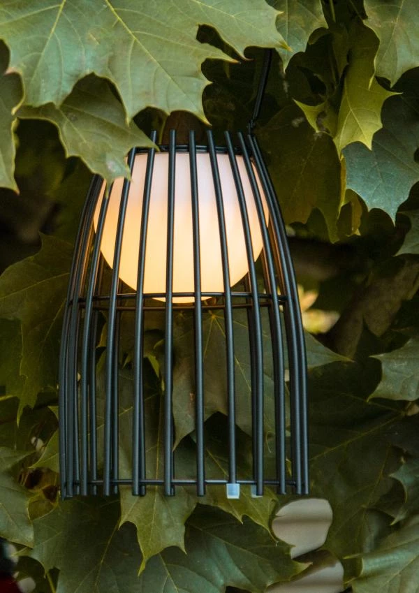 Lucide FJARA - Tafellamp Buiten - Ø 17,5 cm - LED Dimb. - 1x0,3W 2800K/3200K - IP44 - 3 StepDim - Zwart - sfeer 3